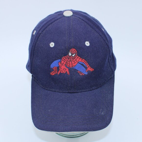 Unbranded Other - Vintage Black Velcro Cap with Embroidered Marvel Spiderman